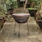Vintiquewise Outdoor Small Red and Grey Grill Clay Fire Pit and Accent Design and Metal Stand QI004353 - alternate 2